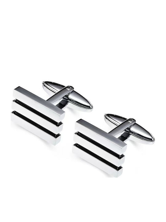 Oxzen Cufflinks from Steel in Silver Color