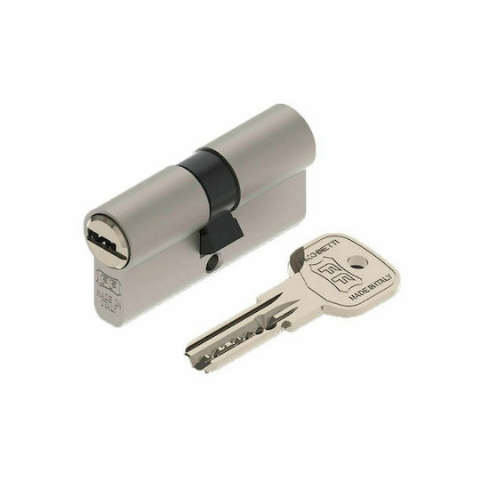 F.lli Facchinetti Zylinderschloss Sicherheits 61mm mit 5 Schlüssel Silber