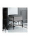 Stool For Living Room With Storage Space Metallic Gray 42x42x45cm
