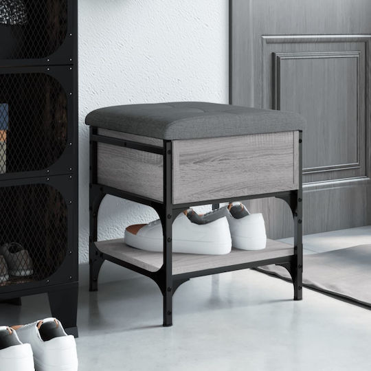 Hocker Für das Wohnzimmer Mit Stauraum Metall Gray 42x42x45cm