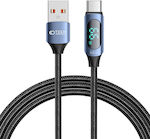 Tech-Protect Braided / LED USB 2.0 Cable USB-C male - USB-A 66W Blue 2m