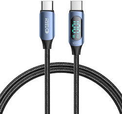 Tech-Protect Ultraboost Geflochten / LED USB 2.0 Kabel USB-C männlich - USB-C 100W Blau 1m