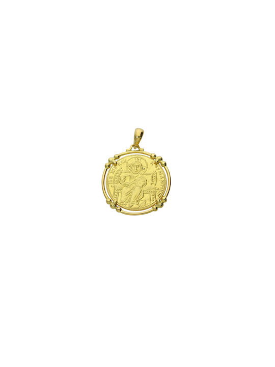 Dimiourgiko Vildiridis Pendant Kids Talisman Double Sided Constantine from Gold 18K 42534