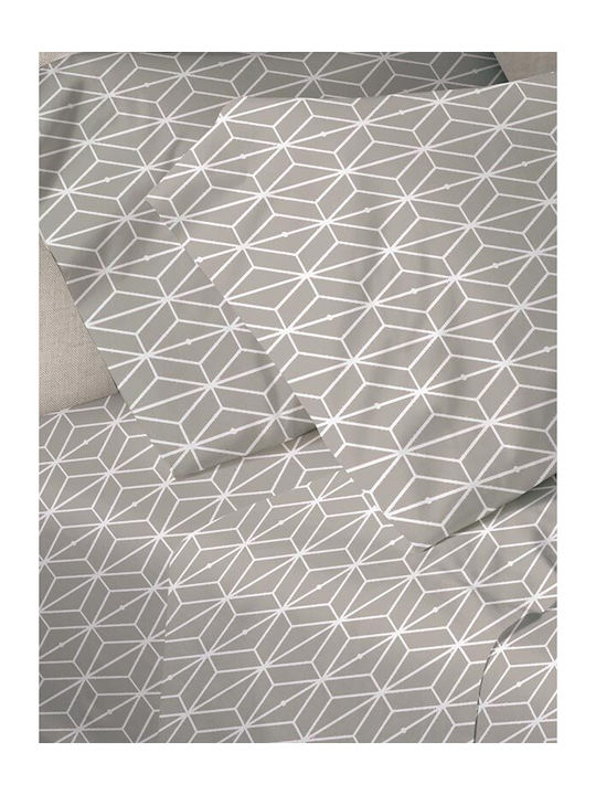 Sunshine Sheet Sets Double 200x250cm. Menta Printed Grey 4pcs