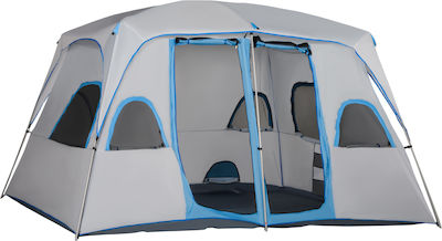 Outsunny Cort de camping Gri pentru 8 persoane 400x275x210cm