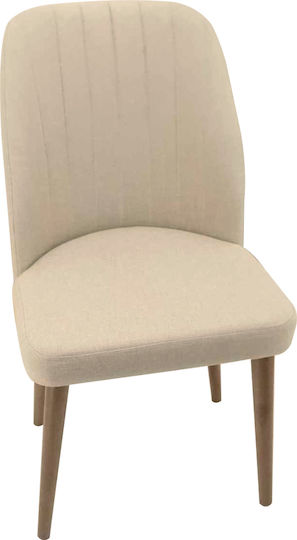 Alfa Dining Room Fabric Chair Beige 50x55x88cm