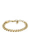 Fossil Men's Chain Bracelet Made of Stainless Steel Gold Plated 21cm