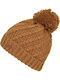 Pom Pom Beanie Γυναικείος Fleece Σκούφος Πλεκτός σε Καφέ χρώμα