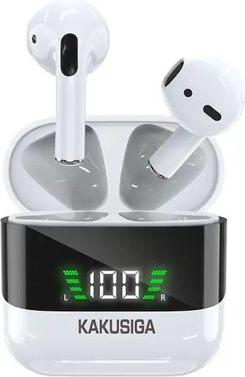 Kakusiga KSC-686 Earbud / In ear Bluetooth хендсфри Слушалки с Кутийка за Зареждане Бял