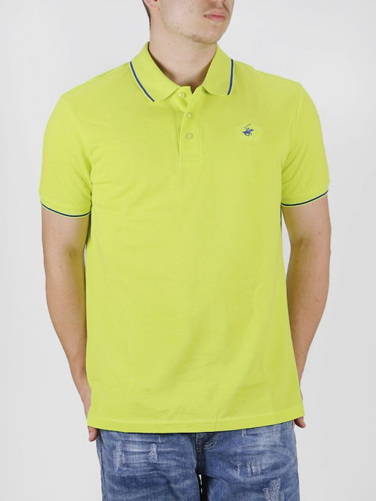 Beverly Hills Polo Club Men's Short Sleeve Blouse Polo Yellow