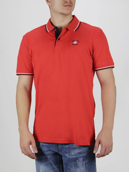 Beverly Hills Polo Club Men's Short Sleeve Blouse Polo RED