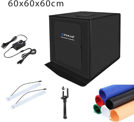 Photo Box Mini Αναδιπλούμενο Φωτιζόμενο με Πολλαπλά Backround 60x60x60cm
