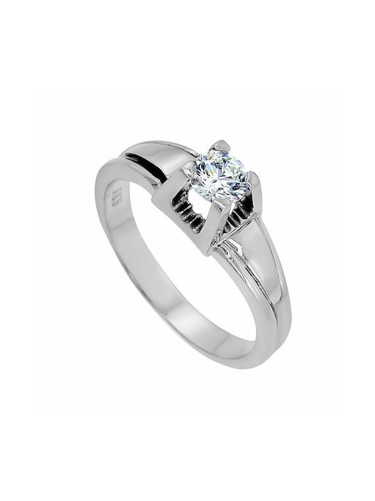 Antwnakakis Single Stone from White Gold 14K