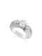 Antwnakakis Single Stone from White Gold 14K