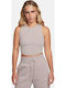 Sportswear Women's Athletic Crop Top Sleeveless Brown