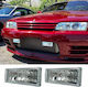 DLAA Rectangle Headlights Car Universal 12V 55W 12.6cm with White Lighting 2pcs