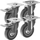 Malatec Furniture Wheel made of Metal in Gray Color 6.5x6.5x10cm 4pcs