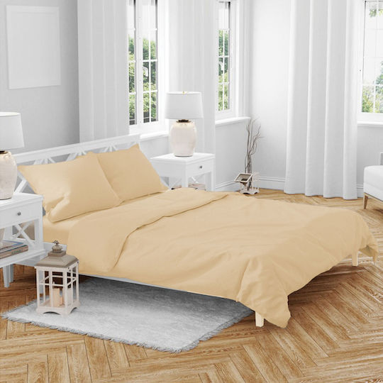 Kipper Sheet for Single Bed with Elastic 100x200+32cm. Beige