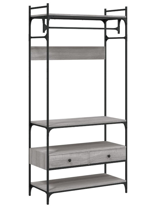 vidaXL Гардеробна стойка Сив 89x39x184.5см