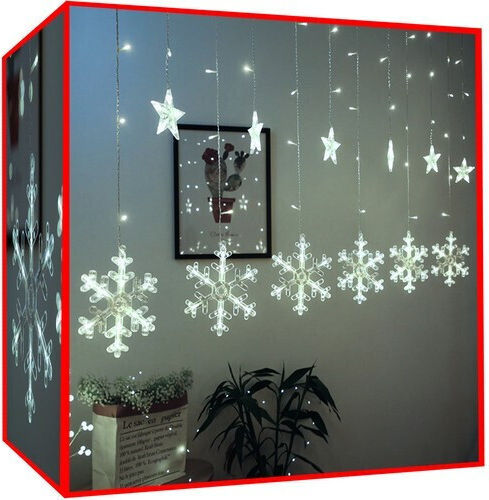 138 Lichterketten LED Kaltes Weiß Typ Vorhang 1Stück