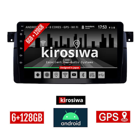 Kirosiwa Car Audio System for BMW Series 3 (E46) 1998-2005 (Bluetooth/USB/WiFi/GPS) with Touch Screen 9"