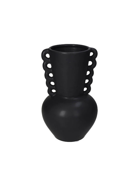 ArteLibre Vază Decorativă Ceramică Negru 05150606 13x13cm 1buc