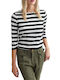 MORE & MORE Women's Blouse with 3/4 Sleeve Striped Black.