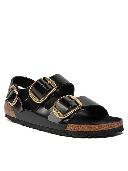 Birkenstock Milano Damen Flache Sandalen in Schwarz Farbe Schmal Passform