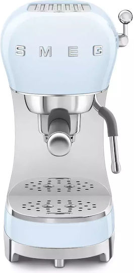 Smeg Μηχανή Espresso 1350W Πίεσης 15bar Γαλάζια ECF02PBEU