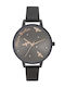 Olivia Burton Γυναικείο Ρολόι 34mm Μπαταρίας με Μαύρο Δερμάτινο Λουράκι