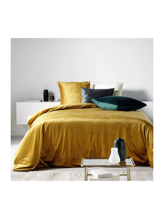 Douceur d'Intérieur Duvet Cover Set Queen with 2 Pillowcases 240x220 L-c Velina Ochre