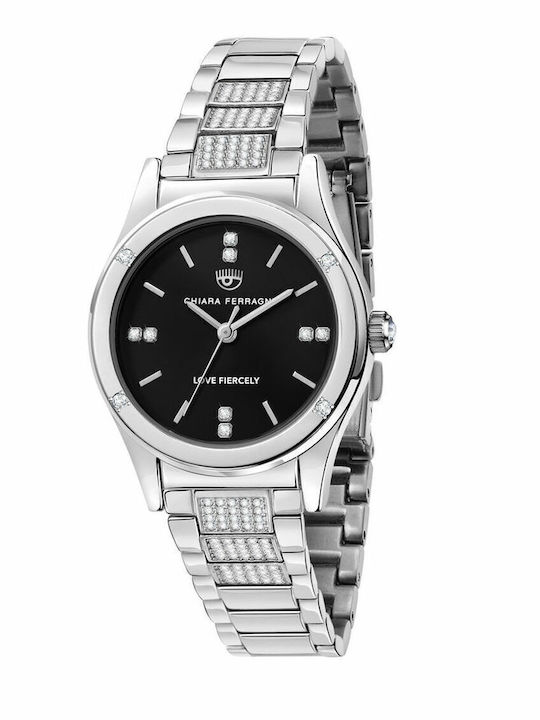 Chiara Ferragni Damen Uhr mit Silber Metallarmband