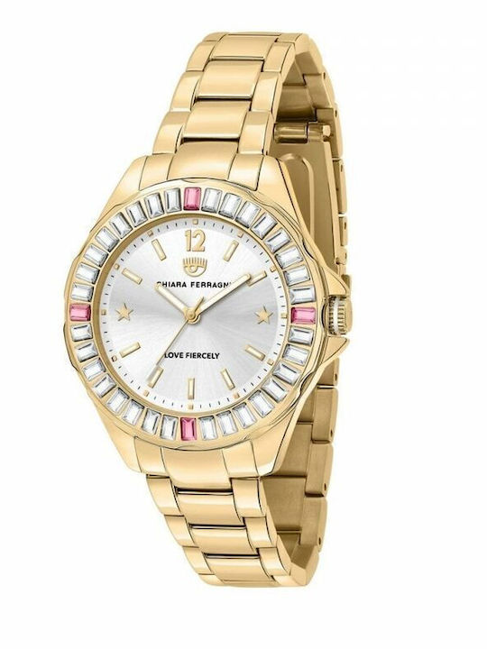 Chiara Ferragni Γυναικείο Ρολόι 36mm Μπαταρίας με Χρυσό Μεταλλικό Μπρασελέ