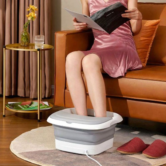 Elektrisches Klappbares Hydromassage Spa Fußbad mit Vibration und Heizfunktion Gray