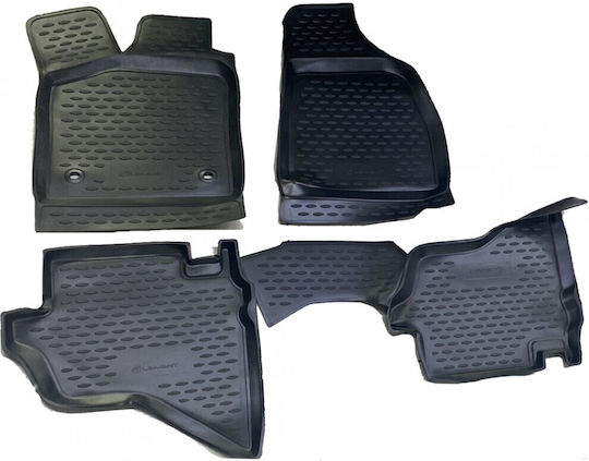 Novline Set of Front and Rear Mats 4pcs Tray Type for Ford Ranger 2007-2011 Black