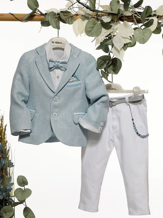 Mi Chiamo Boys Baptism Suit Light blue / White