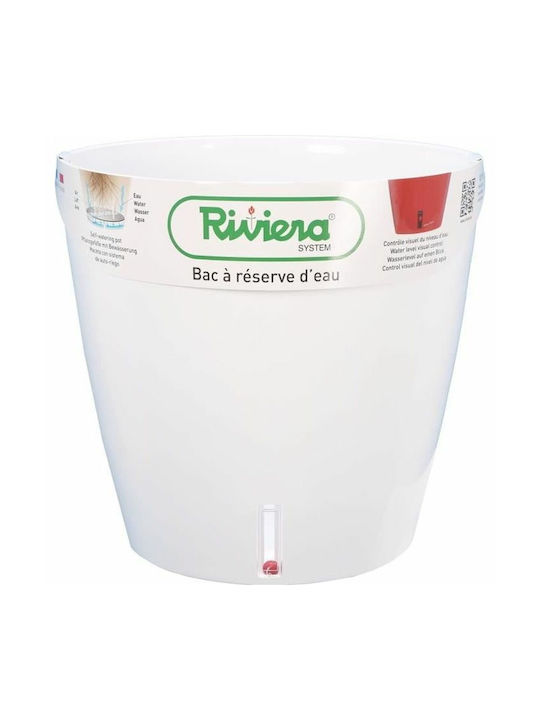 Riviera Blumentopf Selbstbewässerung 36x33cm in Weiß Farbe