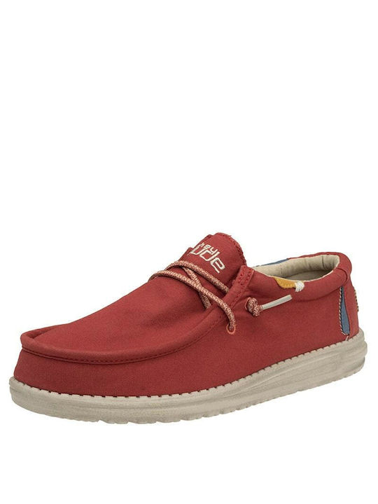Hey Dude Wally Washed Men's Moccasins Red
