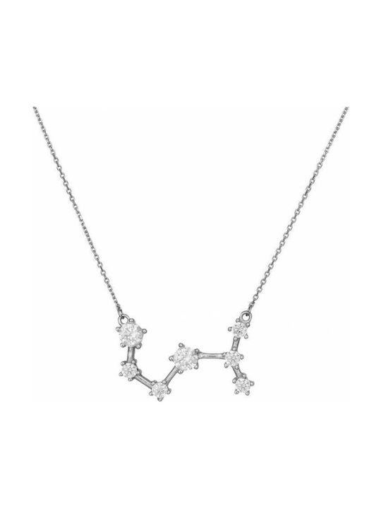 Necklace Zodiac Sign from White Gold 9 K