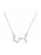 Necklace Zodiac Sign from White Gold 9 K