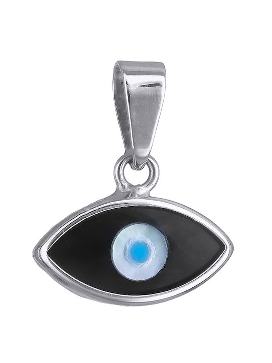 Necklace Eye from White Gold 9 K