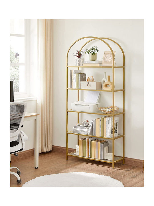 Bibliotecă Culoare Aurie 81.28x30.48x182.88cm