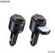 Remax Încărcător Auto 60W Încărcare Rapidă cu Porturi: 1xUSB 1xType-C Negru Culoare