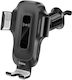 Hoco Car Mobile Mount with Adjustable Hooks and Wireless Charging Black