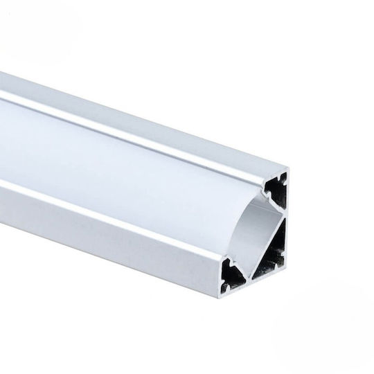 Eurospot Aluminiumprofil für LED-Streifen mit Opal Abdeckung 200x1.9x1.9cm