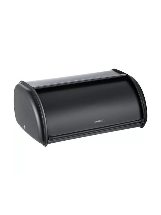 KING Hoff Bread Box with Lid Inox Black 36x24x15cm