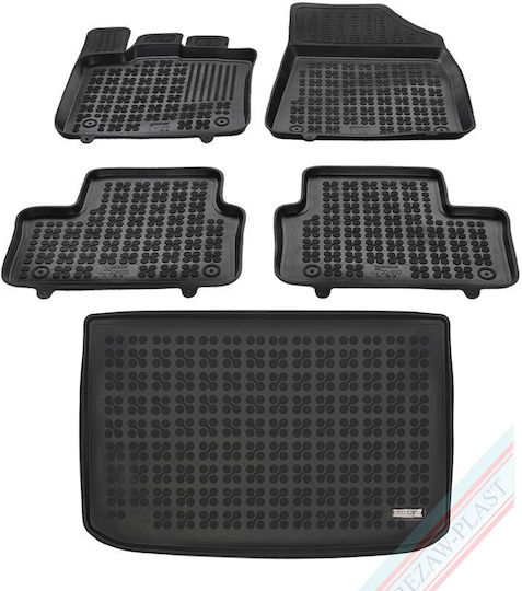 Rezaw Plast Set of Front and Rear Mats 5pcs Tray Type for Renault Captur e-Tech Black