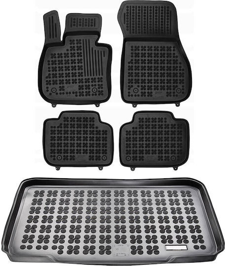 Rezaw Plast Set of Front and Rear Mats 5pcs Tray Type for BMW X2 (F39) Black
