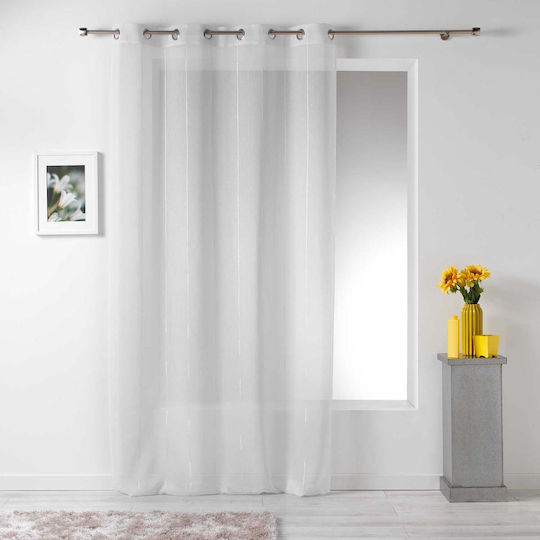 Douceur d'Intérieur Curtain with Grommets L-c Linahe White 140x260cm