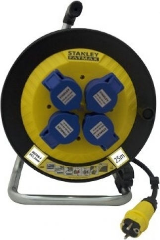 Stanley Waterproof Extension Reel Cord 3 x 1.5mm²/25m Black